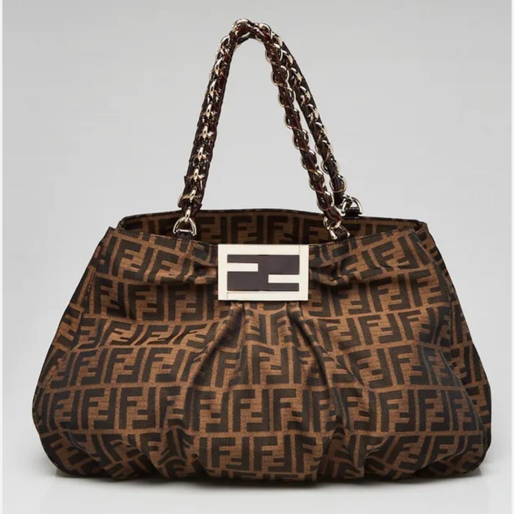 Fendi Brown FF Zucca Logo Shoulder Bag - Picture 1 of 10